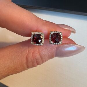 David Yurman Petite Chatelaine Pave Bezel Stud Earrings